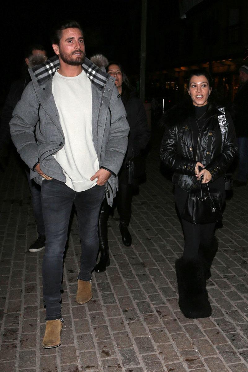 Kourtney Kardashian Scott Disick Skiing Aspen