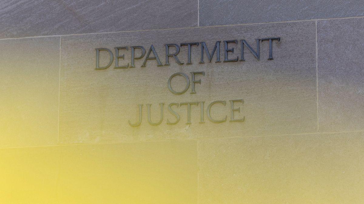 Photo of DOJ signage