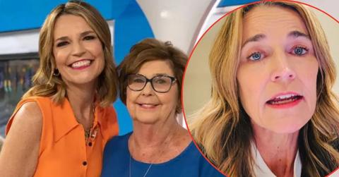 A photo of Savannah Guthrie and Nancy Guthrie alongside a photo of Savannah Guthrie