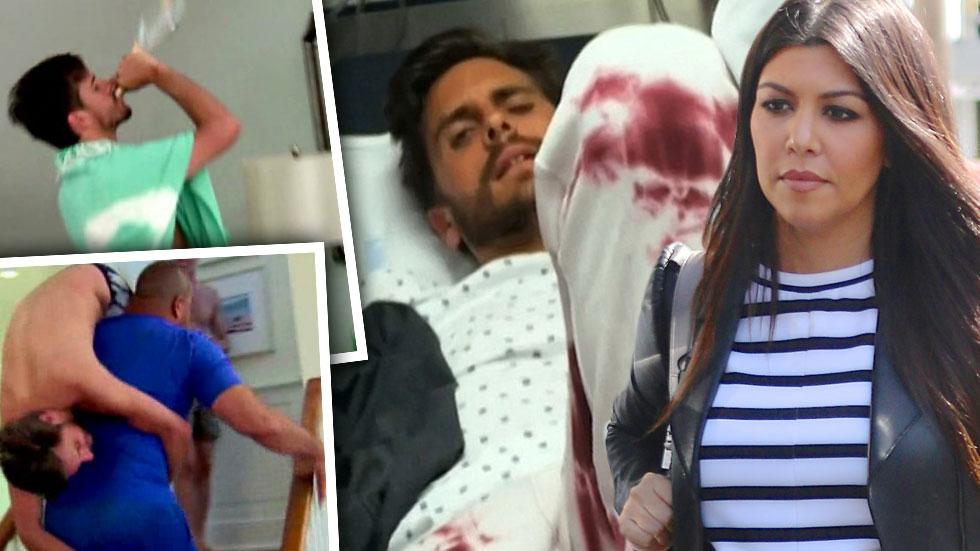 Scott Disick seen leaving hospital with Kourtney Kardashian after