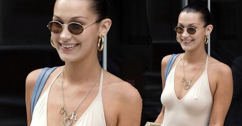 //Bella Hadid nipples bodysuit pp