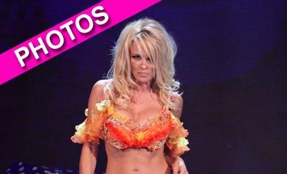 //pamela anderson bares belly dancing