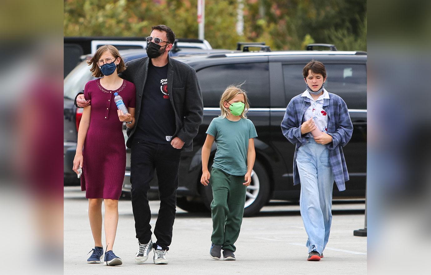 ben affleck ditches jennifer lopez daughter son hang out photos last duel bombs