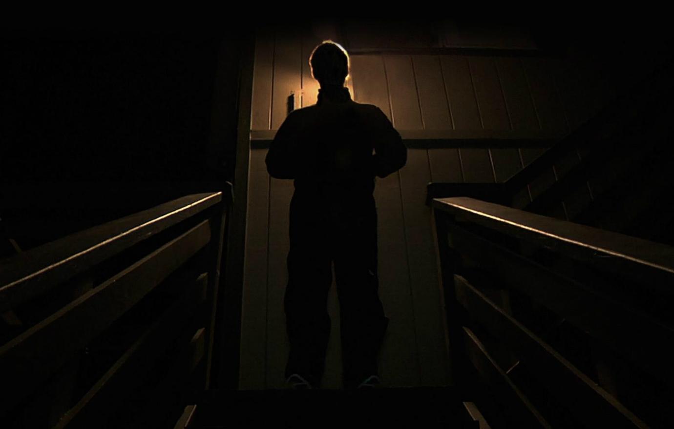 Mark Duplass stood at the top of the stairs, ready to Creep.