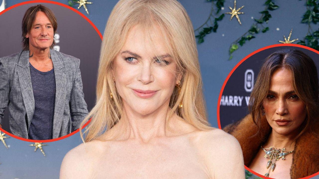 Split photos of Nicole Kidman, Keith Urban and Jennifer Lopez
