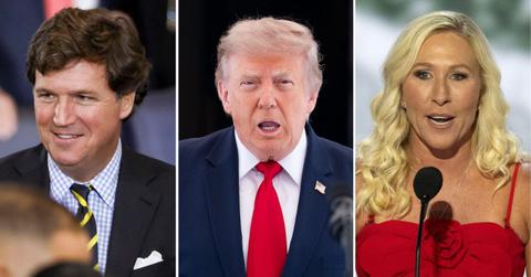 split image of Tucker Carlson/Donald Trump/Marjorie Taylor Greene