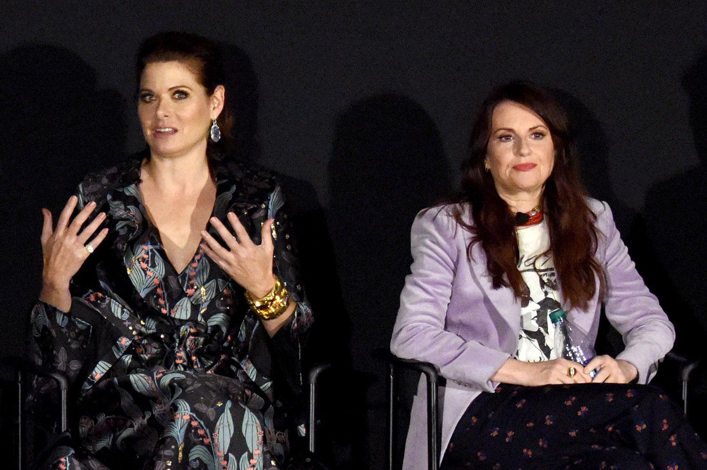 Debra Messing and Megan Mullally Both Looking Annoyed