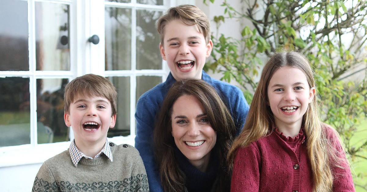 Photo of Kate Middleton with her children.