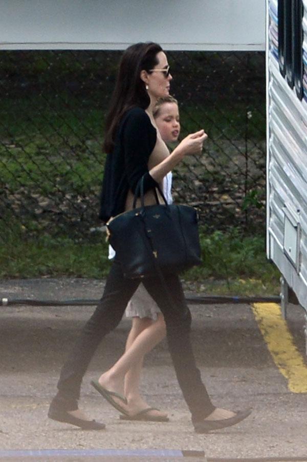 Angelina Jolie​ No Makeup Stressed On Set