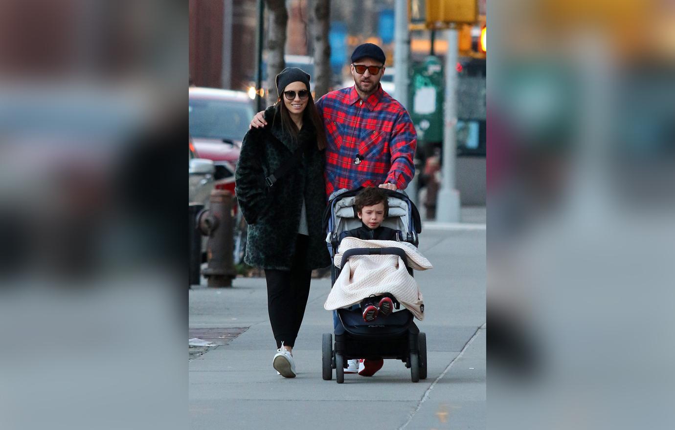 Justin Timberlake and Jessica Biel Take Son For Walk In NYC