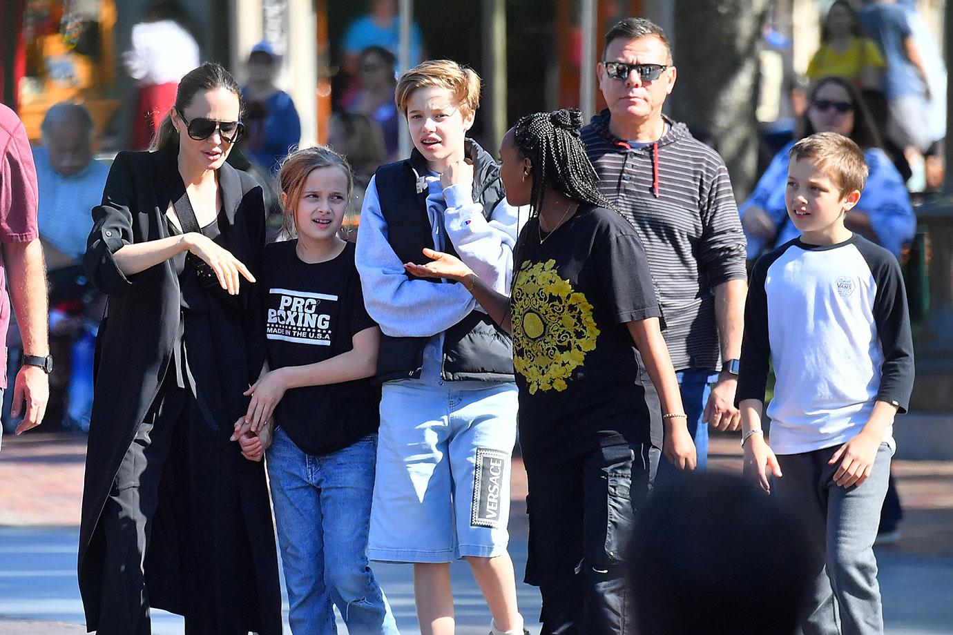 Angelina Jolie Takes Kids To Disneyland After Maddox College