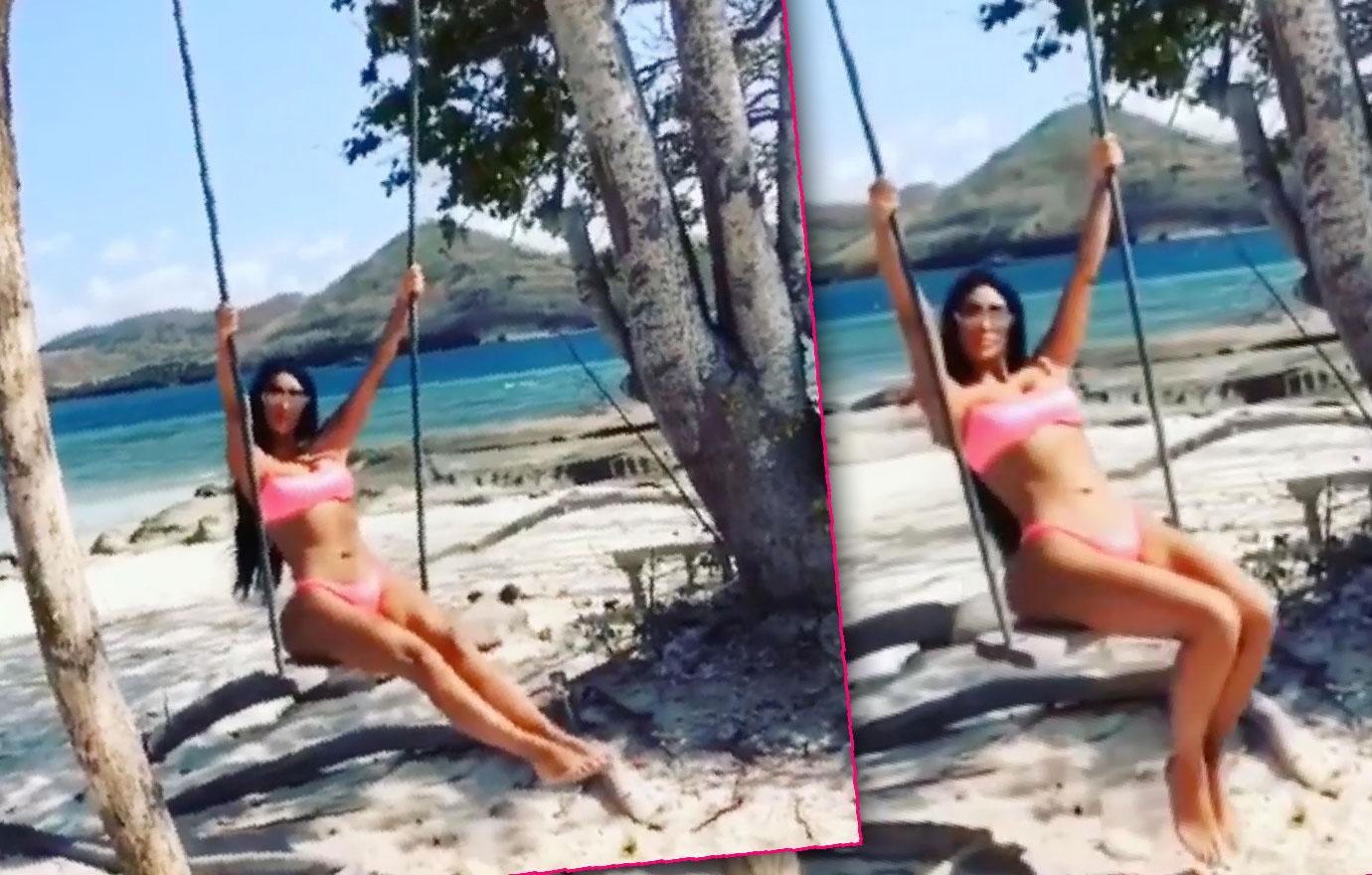 Kim Kardashian Shows Bali Bikini Body In Swing Without Kanye