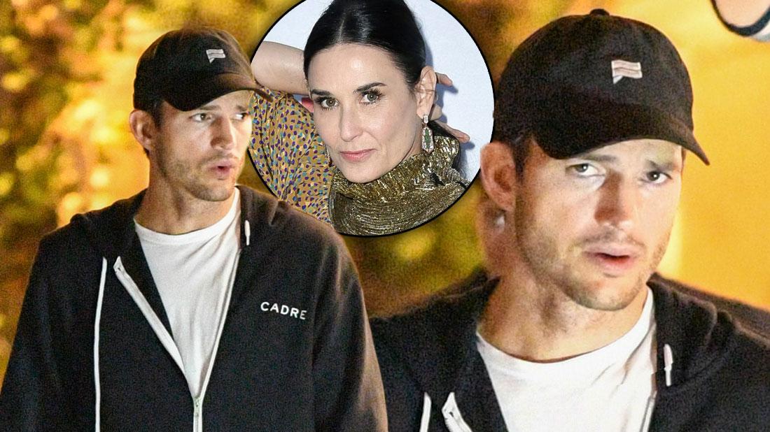 Ashton Kutcher Looks Angry After Demi Moore Accusations