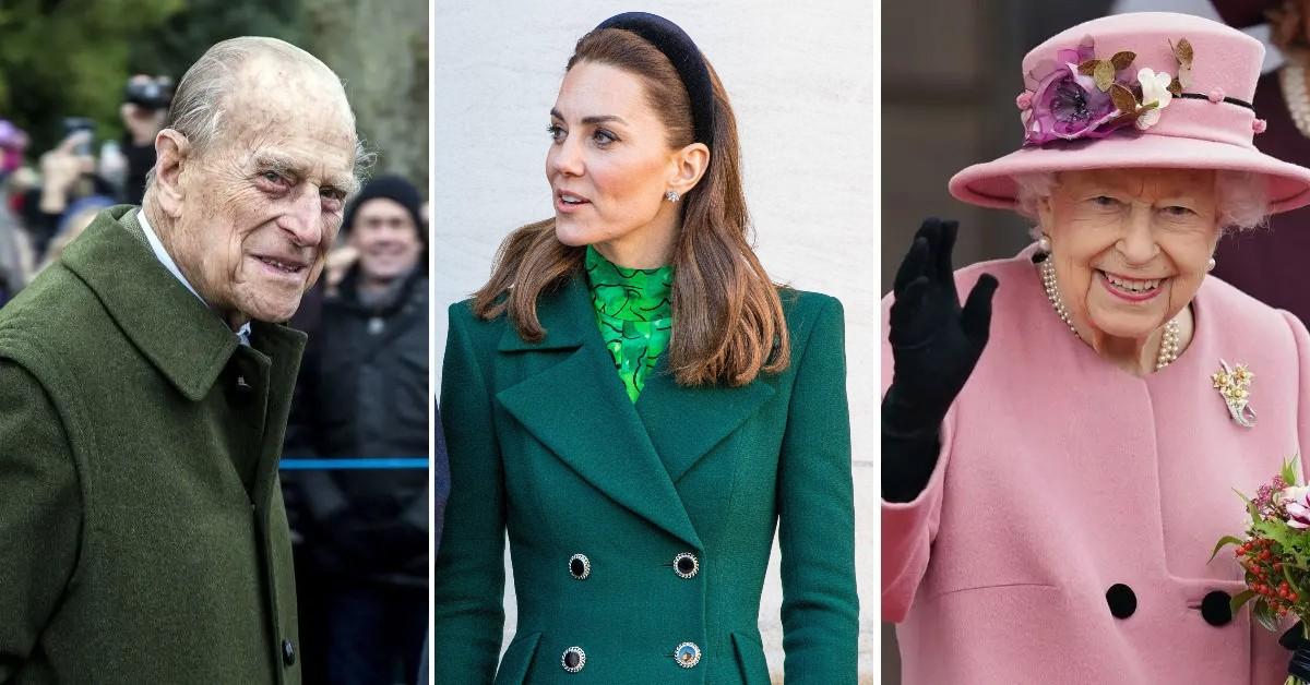 Split photos of Prince Philip, Kate Middleton and Queen Elizabeth