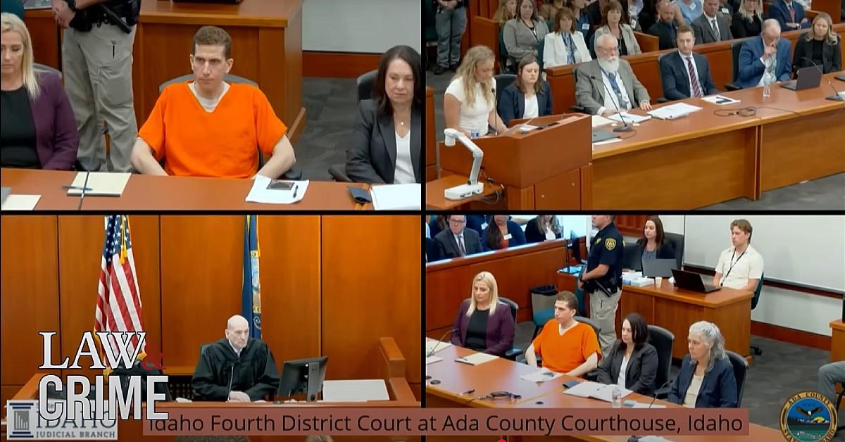 Photo of Bryan Kohberger in court.