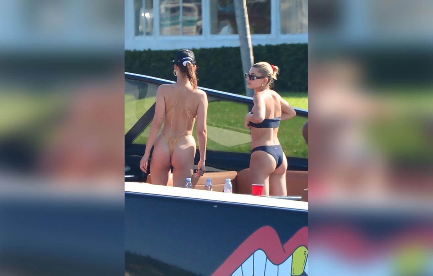 Bella Hadid Bikini Butt Hailey Baldwin