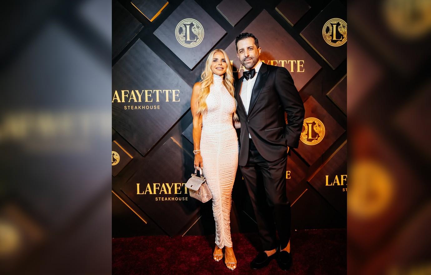 alexia nepola carlos rodriguez attend lafayette steakhouse grand opening may