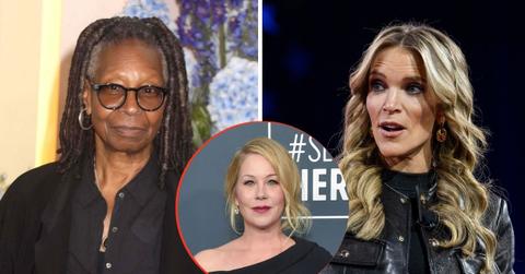 Split image of Whoopi Goldberg, Christina Applegate, and Megyn Kelly