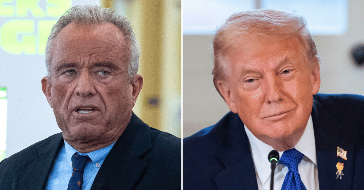 Split photo of Robert F. Kennedy Jr., Donald Trump