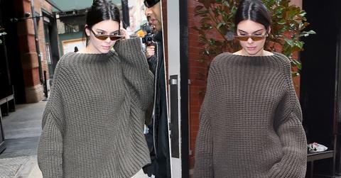Kendall Jenner Wears Maxi Sweater Without Pants