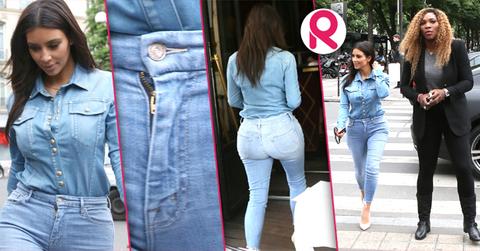 //kim kardashian jeans skin tight jeans zipper pop wide