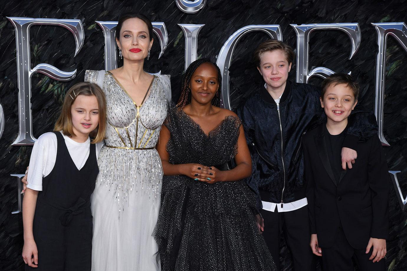 Angelina Jolie Brings Her Brood To Maleficent Premiere In London