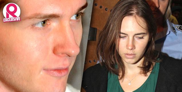 //amanda knox evil bitch raffaele sollecito turn knox faces  years meredith kercher murder