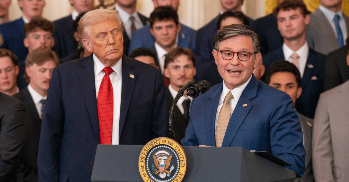 Photo of Donald Trump and Rep. Mike Johnson