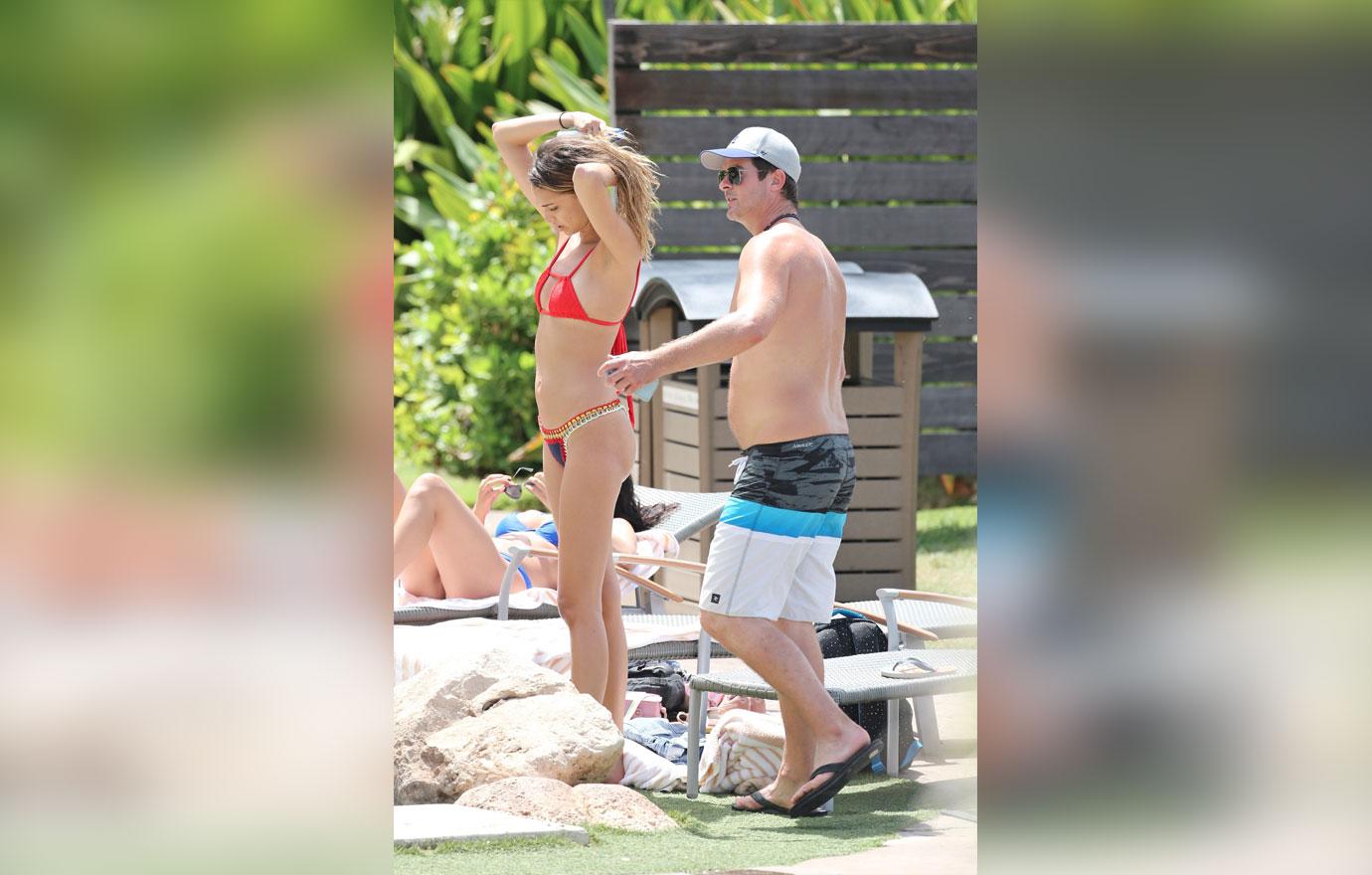 robin thicke girlfriend april love geary baby bump bikini