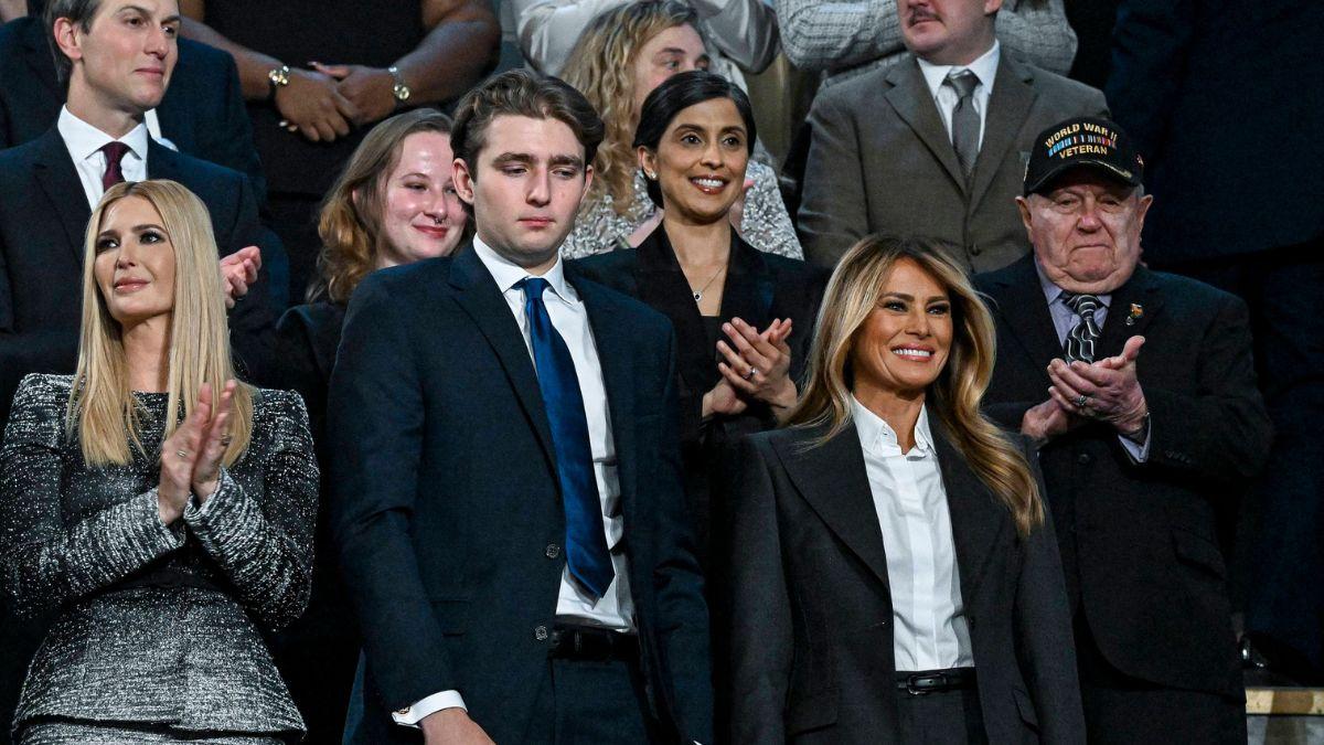 image of Social media users react to circulating footage comparing Barron's earlier and more recent public appearances.