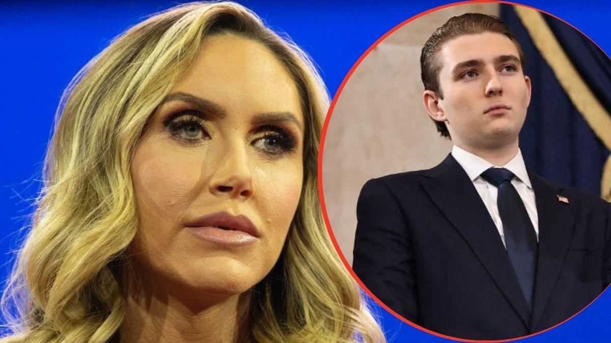 split image of Lara Trump and Barron Trump
