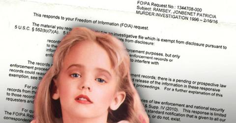 jonbenet ramsey killer unsolved murder case fbi foia