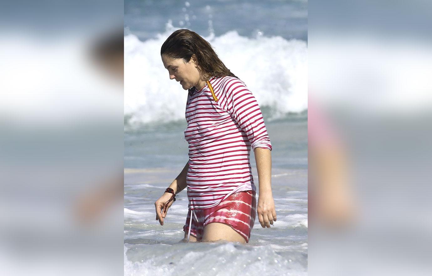 //drew barrymore bikini wetsuit boobs belly mexico