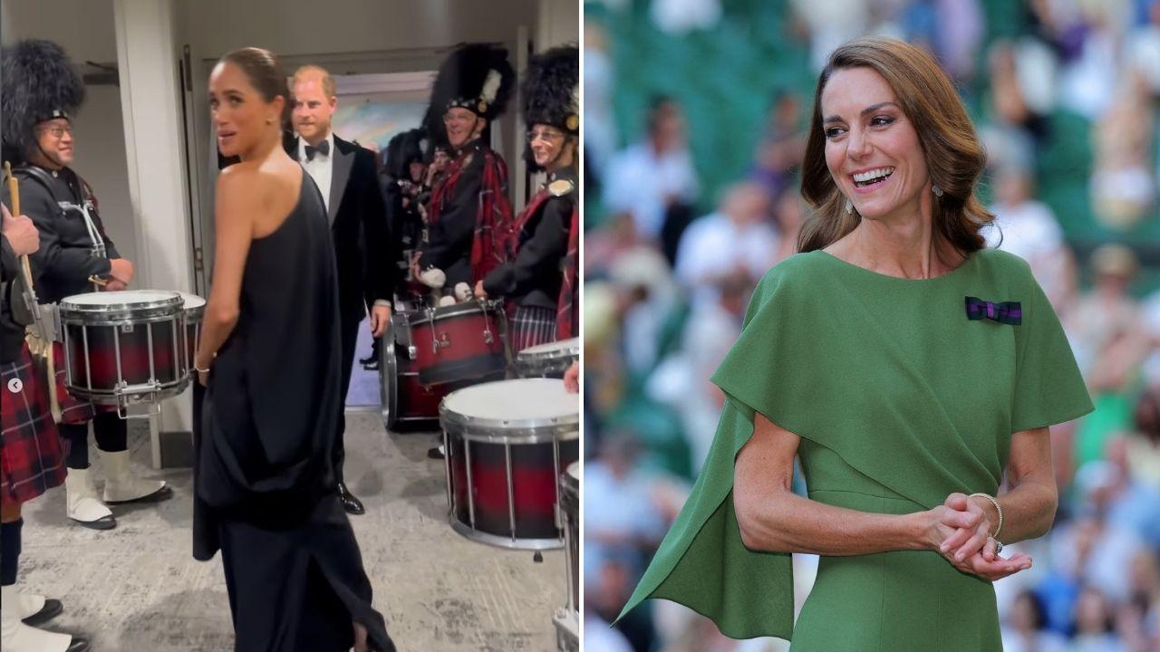 Split photo of Meghan Markle and Princess Catherine