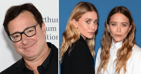 Split photo of Bob Saget, Mary-Kate and Ashley Olsen