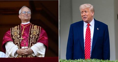 Split photo of Pope Leo XIV, Donald Trump