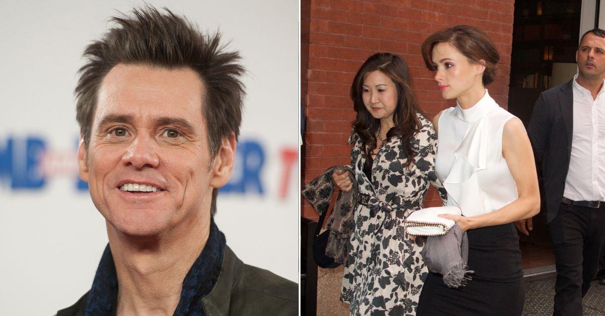 Composite photo of Jim Carrey and Brigid Sweetman