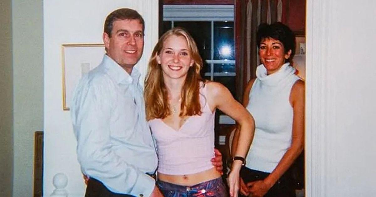 picture of Prince Andrew, Virginia Giuffre and Ghislaine Maxwell