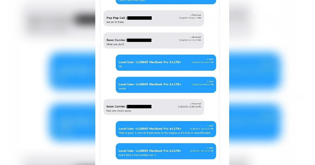 diddy cassie text