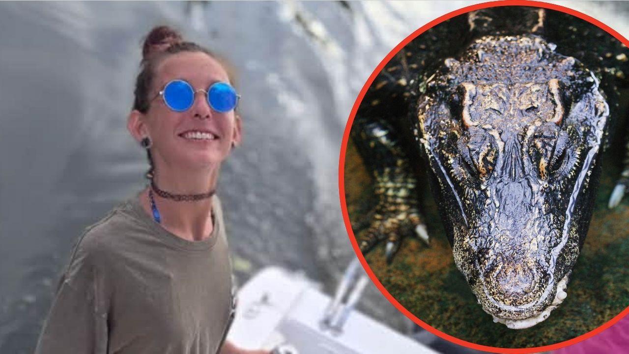 Photo of Brittany Clark and alligator