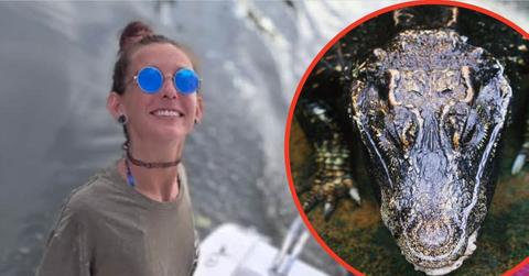 Photo of Brittany Clark and alligator