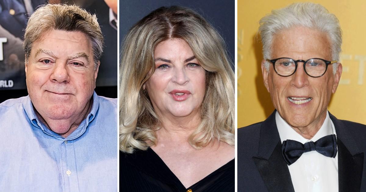 Split photo of George Wendt, Kirstie Alley, and Ted Danson.
