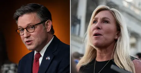 marjorie taylor mike johnson ukraine israel aid bill capitol hill