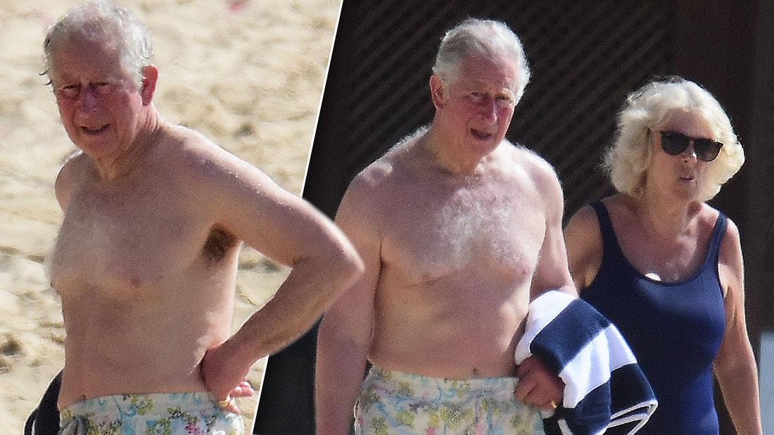 Prince Charles Wears Floral Swim Trunks In Barbados 0984