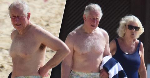 Prince Charles Blossoms On Beach In Floral Trunks!