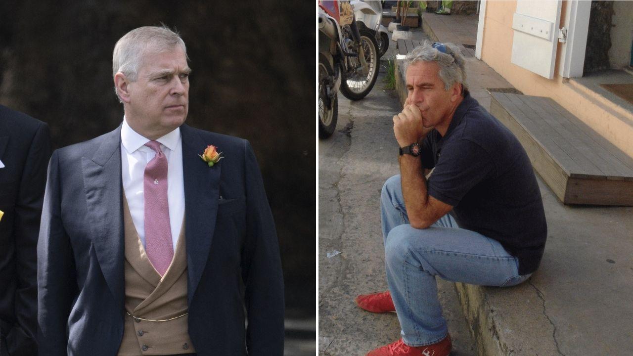 Split photo of Ex-Prince Andrew and Jeffrey Epstein