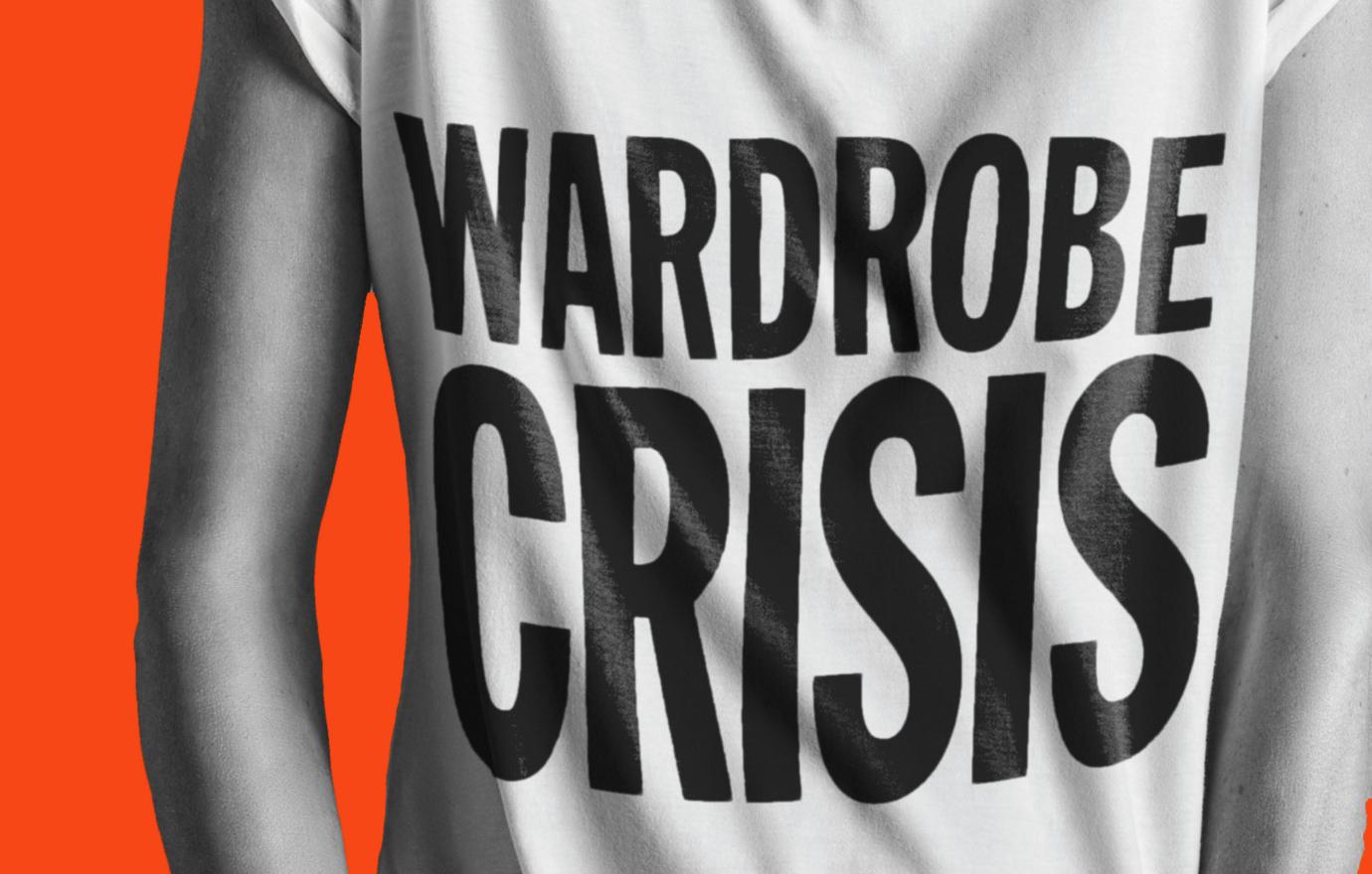 The logo for the podcast Wardrobe Crisis