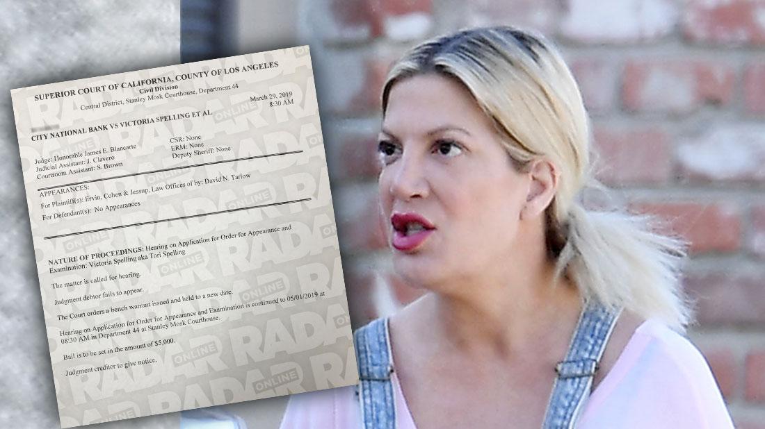 Judge Issues A Bench Warrant For Tori Spelling’s Arrest