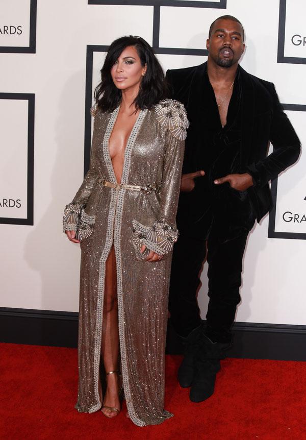 Kim Kardashian Kanye West Grammy Awards Photos