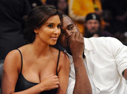 //kim kardashian kanye west lakers game